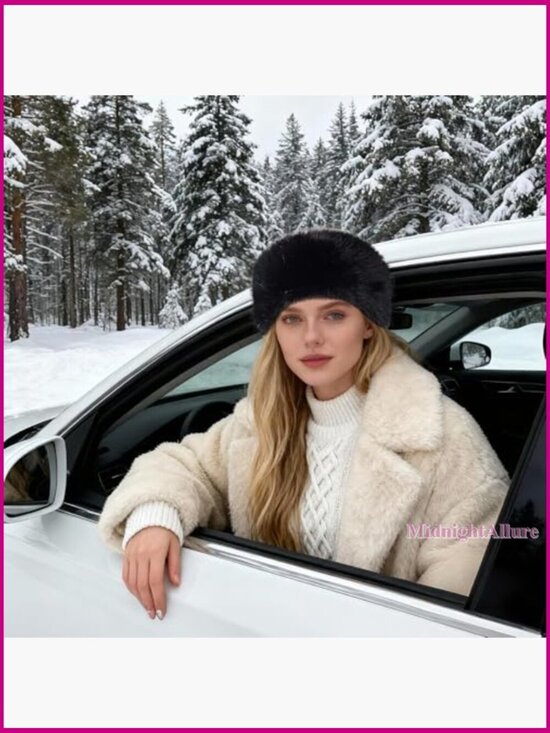 Faux Fur Headband with Stretch Ear Warmer for Women Winter  display picture 3